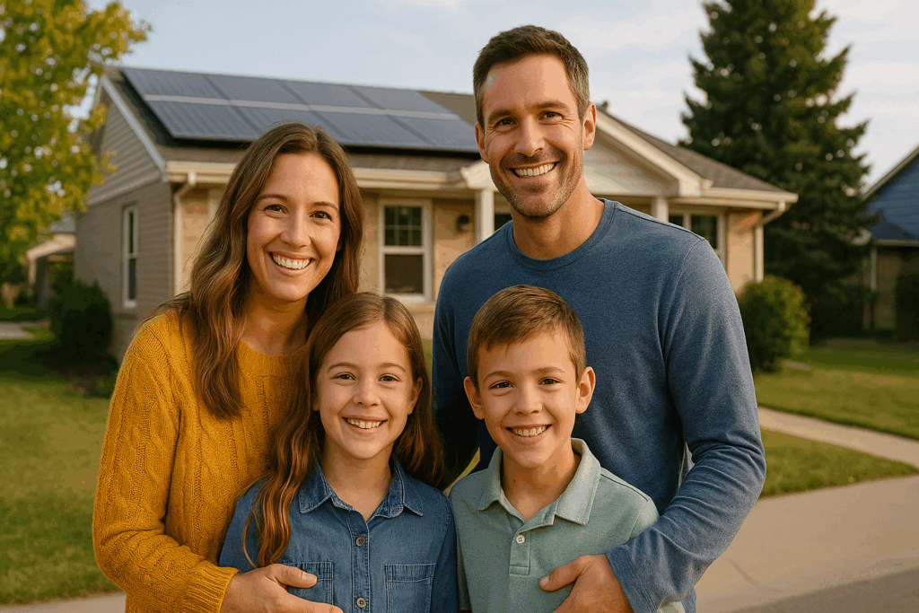 Denver happy family after huge solar savings